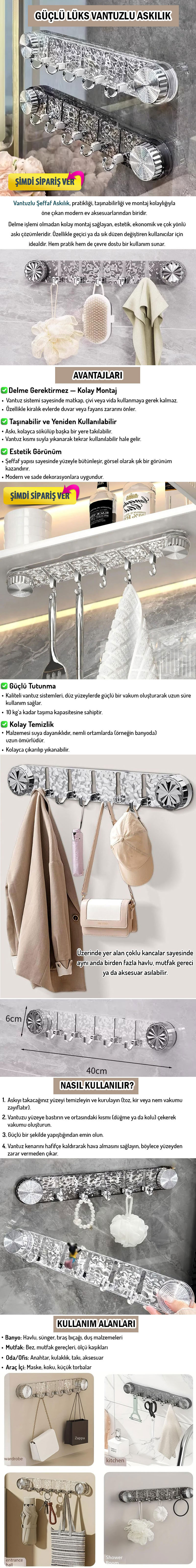 Vakumlu Şeffaf Askılık